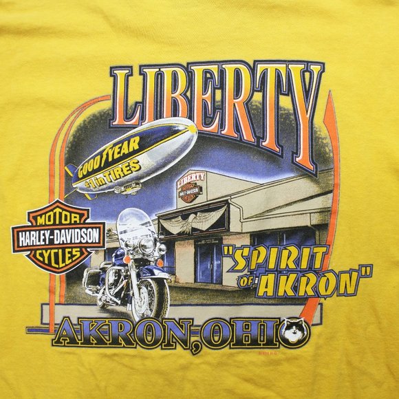 Harley Davidson Vintage 1999 Yellow Short Sleeve Moto Street Style T Shirt Top L - Picture 6 of 6